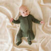 Olive Footie Zippered One Piece Green - Footie Pajamas - 2 - thumbnail