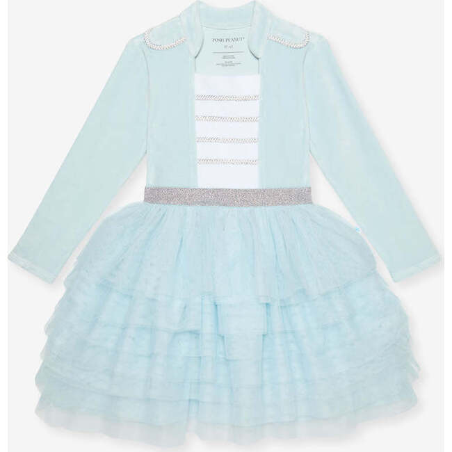 Posh Icy Blue Nutcracker Velour Tulle Dress Blue