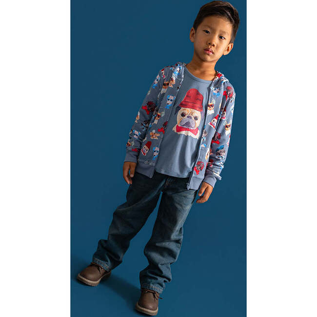 Quinlyn French Terry Zippered Hoodie Blue - Sweatshirts - 6