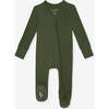 Olive Footie Zippered One Piece Green - Footie Pajamas - 1 - thumbnail