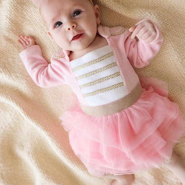 Posh Pink Nutcracker Velour Tulle Bodysuit Dress Pink - Dresses - 6