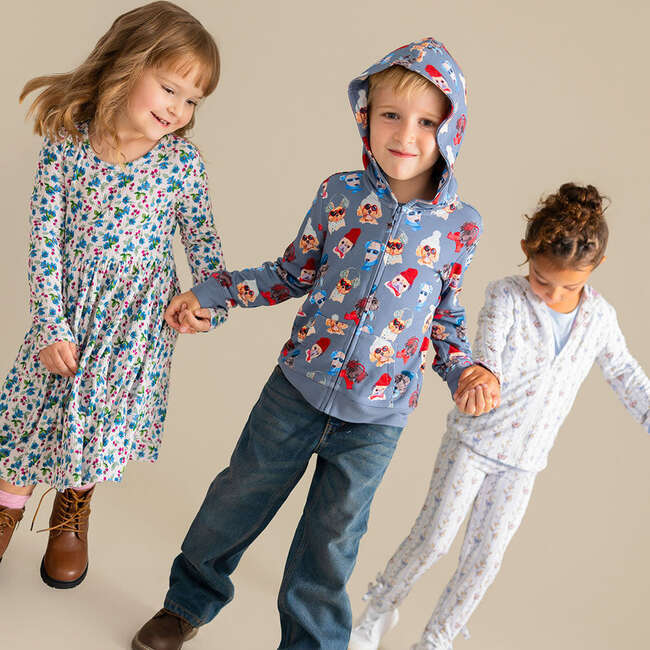 Quinlyn French Terry Zippered Hoodie Blue - Sweatshirts - 7