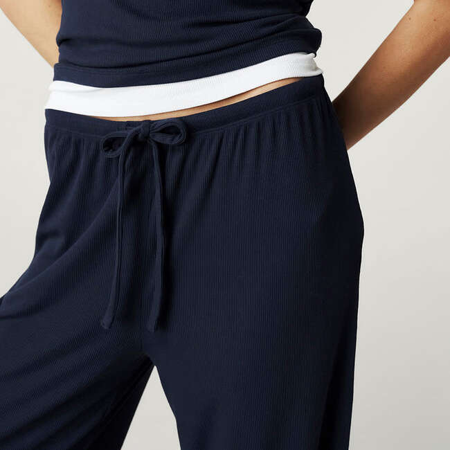 Varsity Navy Women's Premium Knit Straight Pants Blue