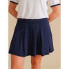 Varsity Navy Women's French Terry Pleated Skort Blue - Skirts - 1 - thumbnail