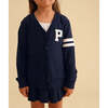 Varsity Navy French Terry Varsity Cardigan Blue - Cardigans - 4 - thumbnail