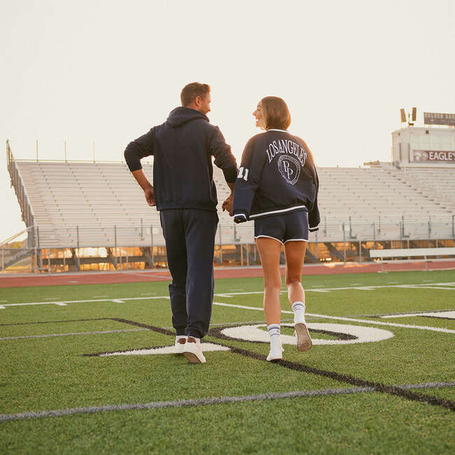 Varsity Navy Women's French Terry Varsity Shorts Blue - Shorts - 3