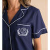 Varsity Navy Women's Twill Pajama Short Set Blue - Pajamas - 3 - thumbnail