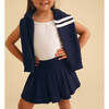 Varsity Navy French Terry Pleated Skort Blue - Skirts - 3