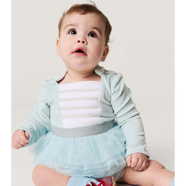 Posh Icy Blue Nutcracker Velour Tulle Bodysuit Dress Blue - Dresses - 5