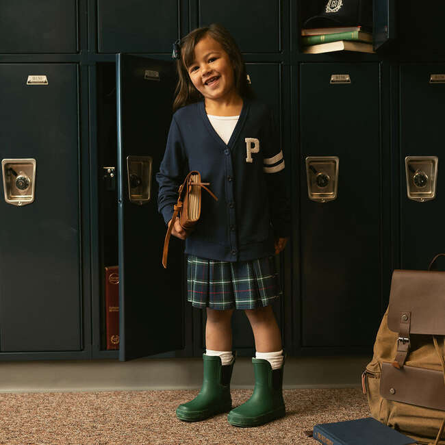 Varsity Navy French Terry Varsity Cardigan Blue - Cardigans - 5