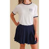 Varsity Navy Women's French Terry Pleated Skort Blue - Skirts - 4 - thumbnail