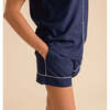Varsity Navy Women's Twill Pajama Short Set Blue - Pajamas - 4 - thumbnail