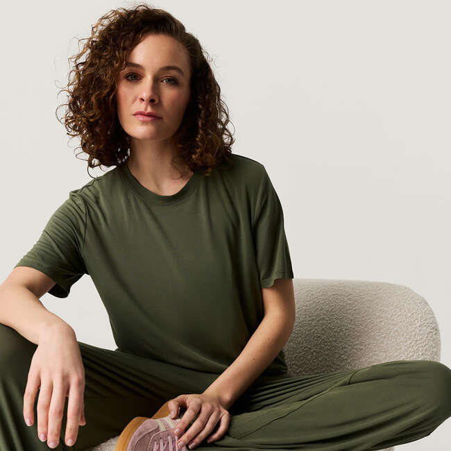 Olive Women's Loose Tee Green - T-Shirts - 5