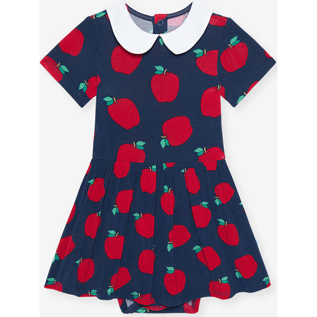 Lilian Collared Twirl Bodysuit Dress Blue