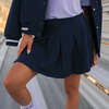 Varsity Navy Women's French Terry Pleated Skort Blue - Skirts - 5 - thumbnail