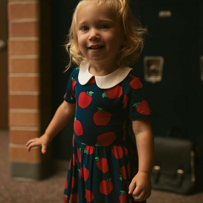 Lilian Collared Twirl Bodysuit Dress Blue - Dresses - 5