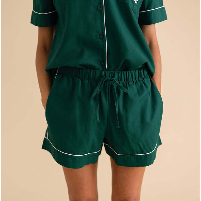 Varsity Green Women's Twill Pajama Short Set Green - Pajamas - 5