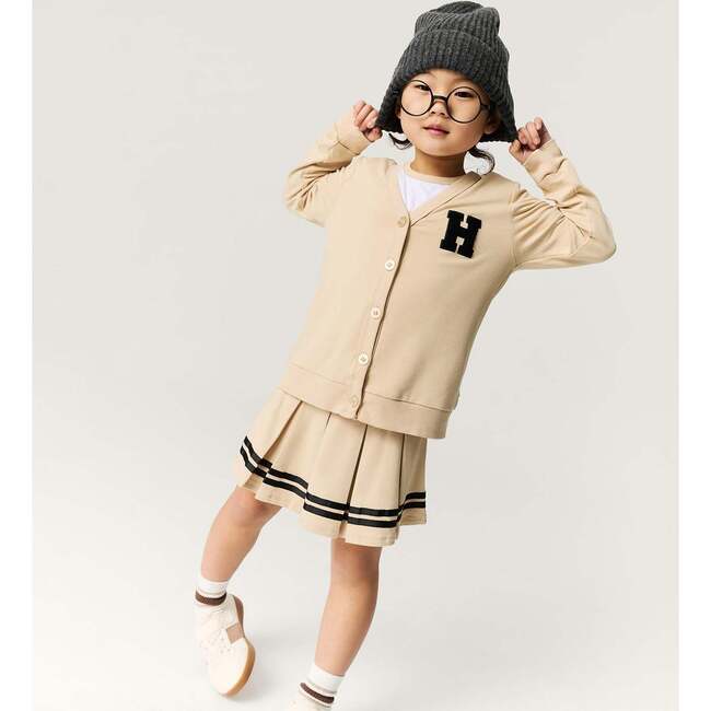 Khaki Varsity League French Terry Varsity Skort Beige