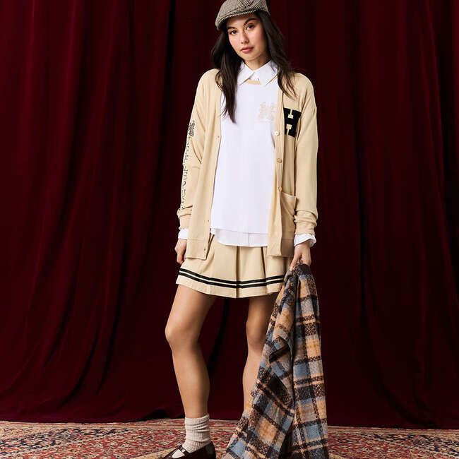 Khaki Varsity League Women's French Terry Varsity Skort Beige - Skirts - 4