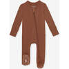 Hazelnut Footie Zippered One Piece Brown - Footie Pajamas - 1 - thumbnail