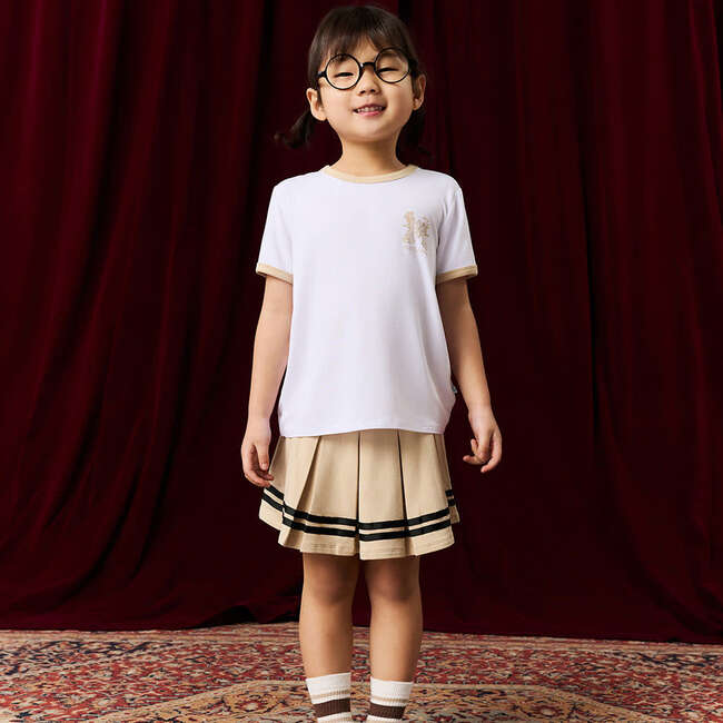 Khaki Varsity League French Terry Varsity Skort Beige - Skirts - 4