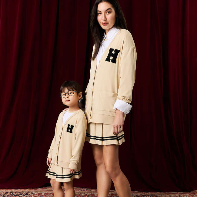 Khaki Varsity League French Terry Varsity Skort Beige - Skirts - 7