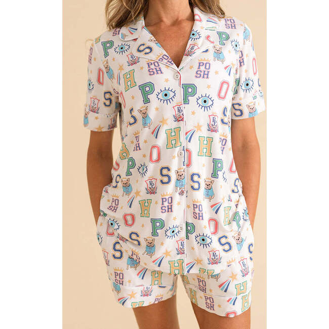 Brooke Women's Luxe Pajama Short Set Beige