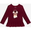 Chill Frenchie Ruffled Top Red - T-Shirts - 1 - thumbnail