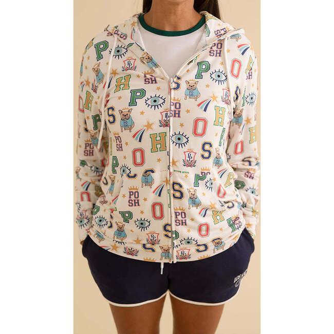 Brooke Women's French Terry Zip Hoodie Beige