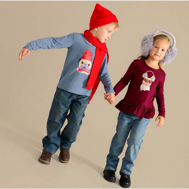 Chill Frenchie Ruffled Top Red