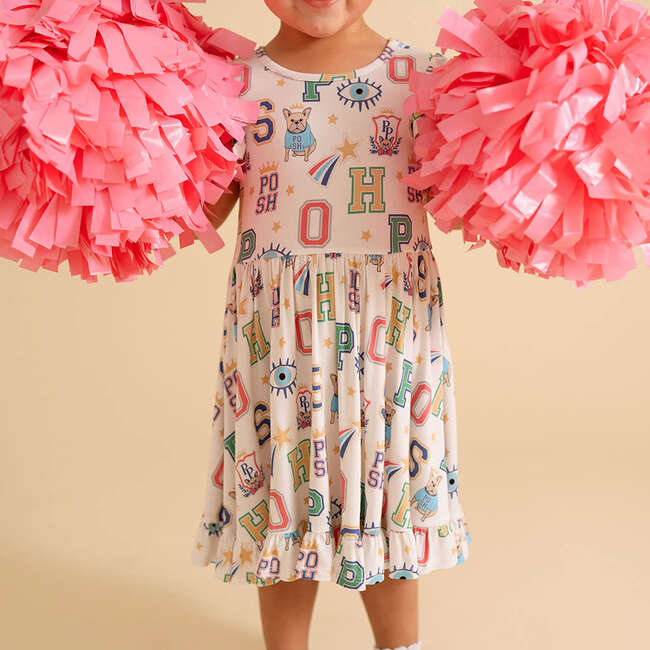 Brooke Ruffled Twirl Dress Beige