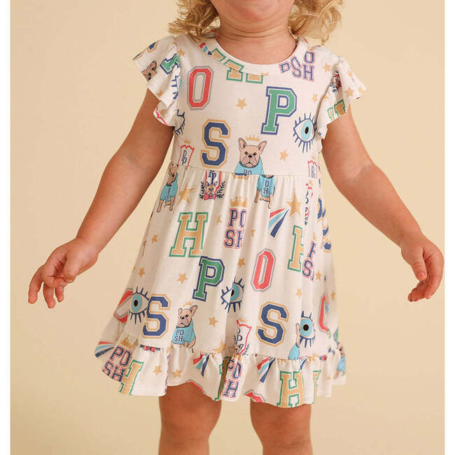 Brooke Ruffled Twirl Bodysuit Dress Beige