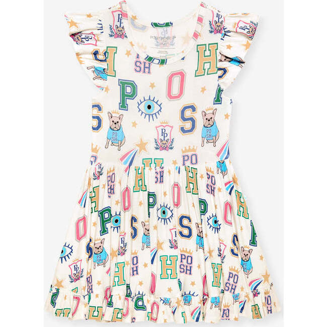 Brooke Ruffled Twirl Dress Beige