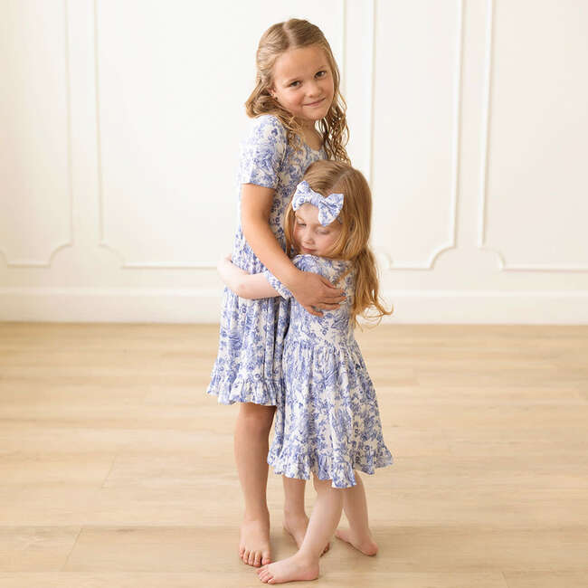 Briar Short Sleeve Ruffled Twirl Dress White