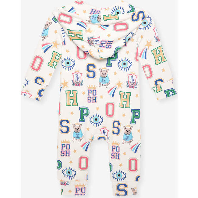 Brooke French Terry Zippered Hooded Romper Beige - Rompers - 4