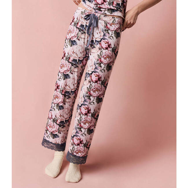 Aster Women's Lace Pajama Pants Beige