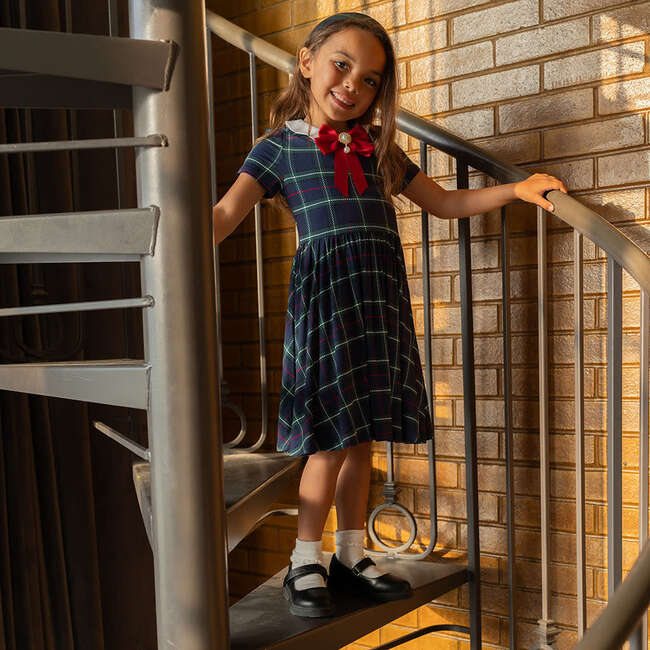 Augustus Collared Twirl Dress Green