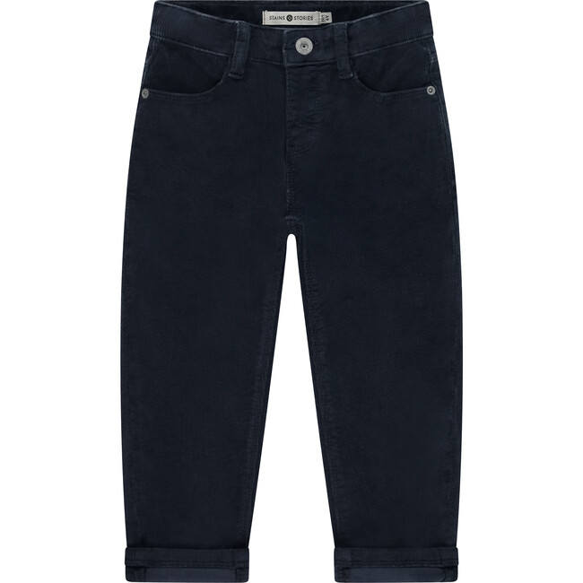 Wide Leg Corduroy Pant, Dark Blue