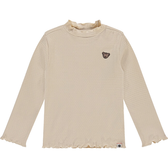 Ribbed Mock Neck Long Sleeve, Cream