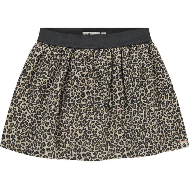 Leopard Print Skirt, Beige
