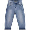 Wide Leg Jogger Denim, Blue Denim - Jeans - 1 - thumbnail