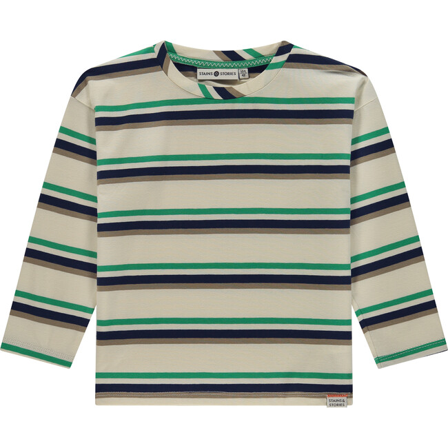 Multi-Stripe Long Sleeve T-Shirt, Bone