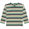 Multi-Stripe Long Sleeve T-Shirt, Bone - T-Shirts - 1 - thumbnail