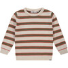 Multi-Stripe Knit Sweater, Off White - Sweaters - 1 - thumbnail