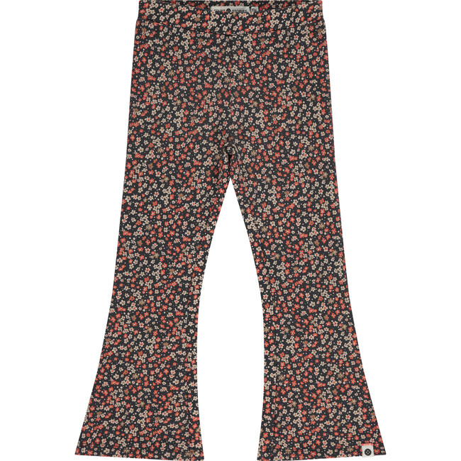 Multi-Floral Print Flare Leggings, Antra
