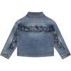 Ruffle Accent Denim Jacket, Blue Denim - Jackets - 2
