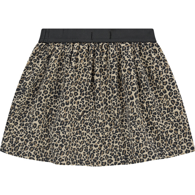 Leopard Print Skirt, Beige