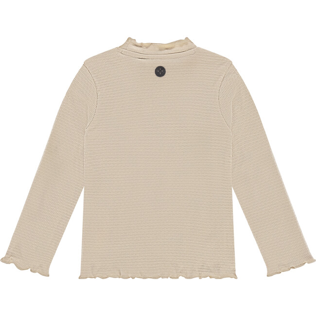 Ribbed Mock Neck Long Sleeve, Cream