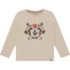Leopard Graphic Long Sleeve, Cream - T-Shirts - 1 - thumbnail
