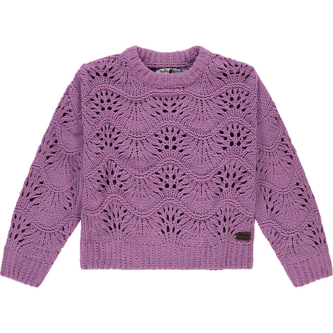 Intricate Knit Sweater, Purple